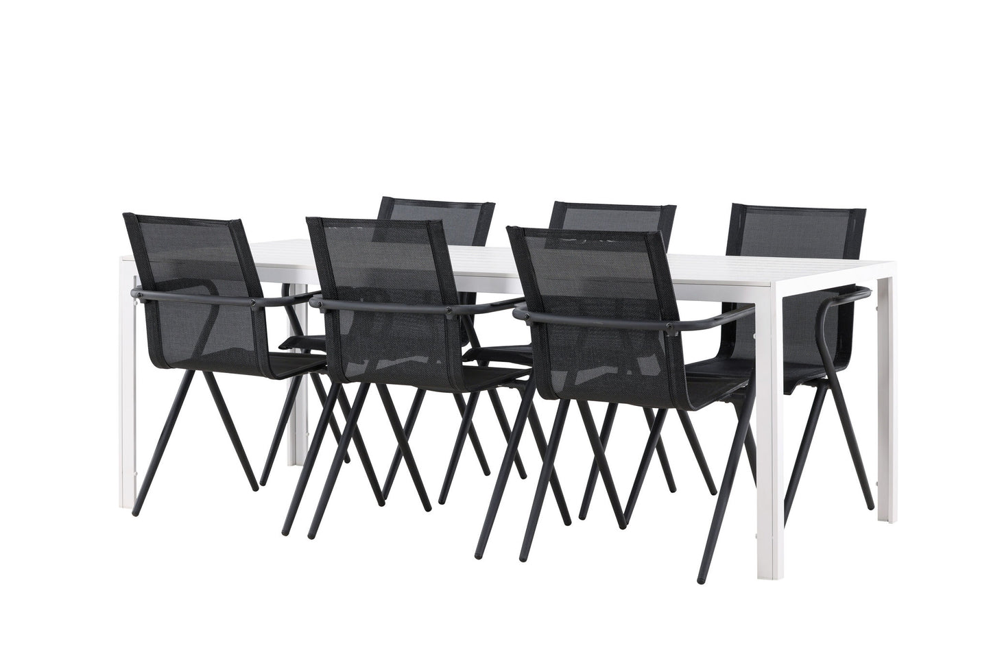 Havemøbler - Break Dining Table  - White / White Aintwood +Alina Dining Chair - Black Alu / Black Textilene _6