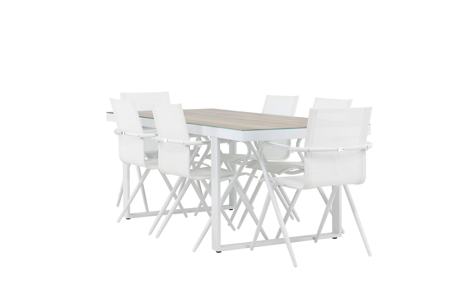 Havemøbler - Merlo Dining Table - White/Whitewash +Alina Dining Chair - white Alu / White Textilene _6