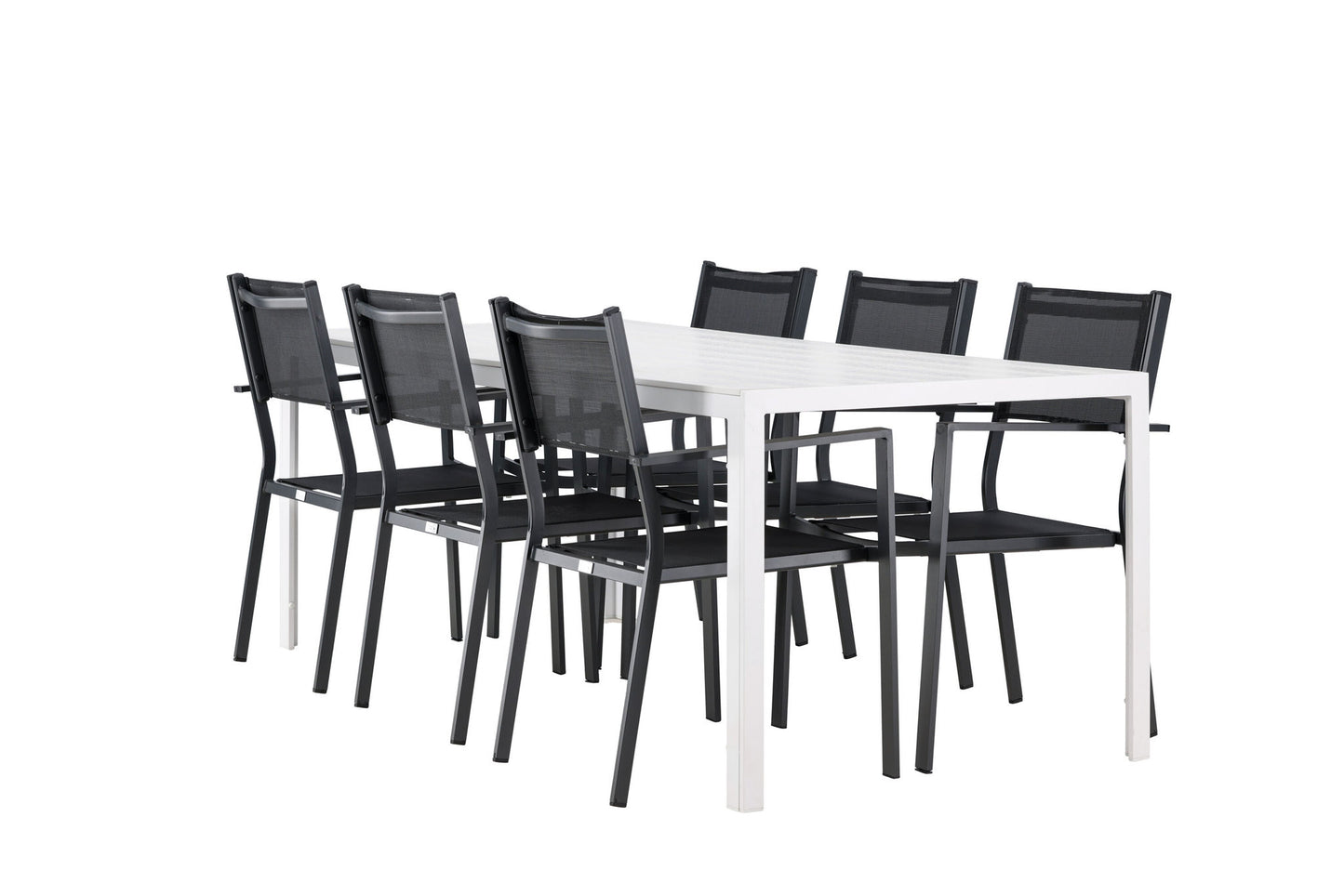 Havemøbler - Break Dining Table  - White / White Aintwood +Copacabana Stacking Chair - Black/Black