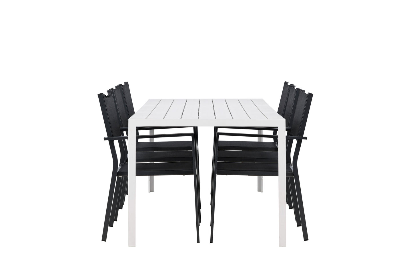 Havemøbler - Break Dining Table  - White / White Aintwood +Copacabana Stacking Chair - Black/Black