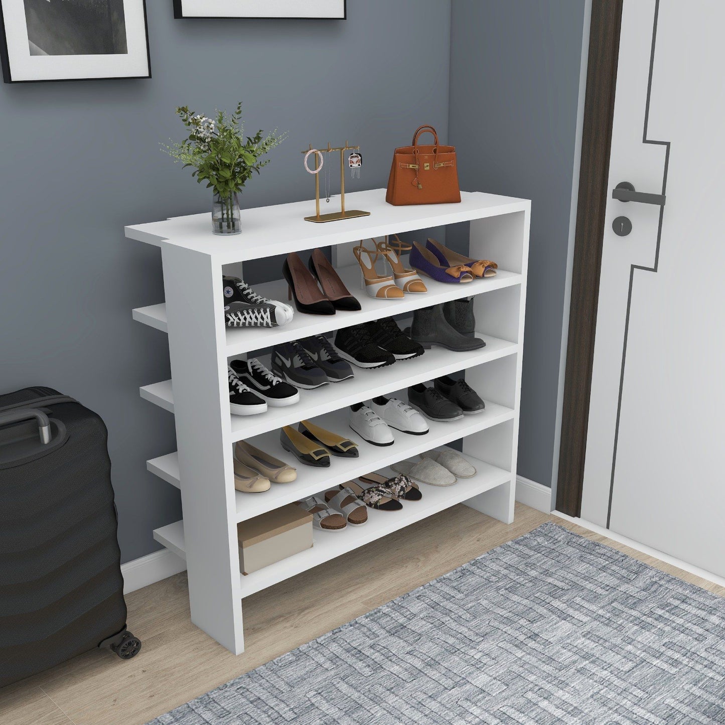 Sargel - White - Shoe Cabinet