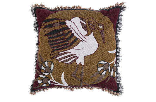 Circuit Jacquard Cushion With Bird Multicolor - Outlet