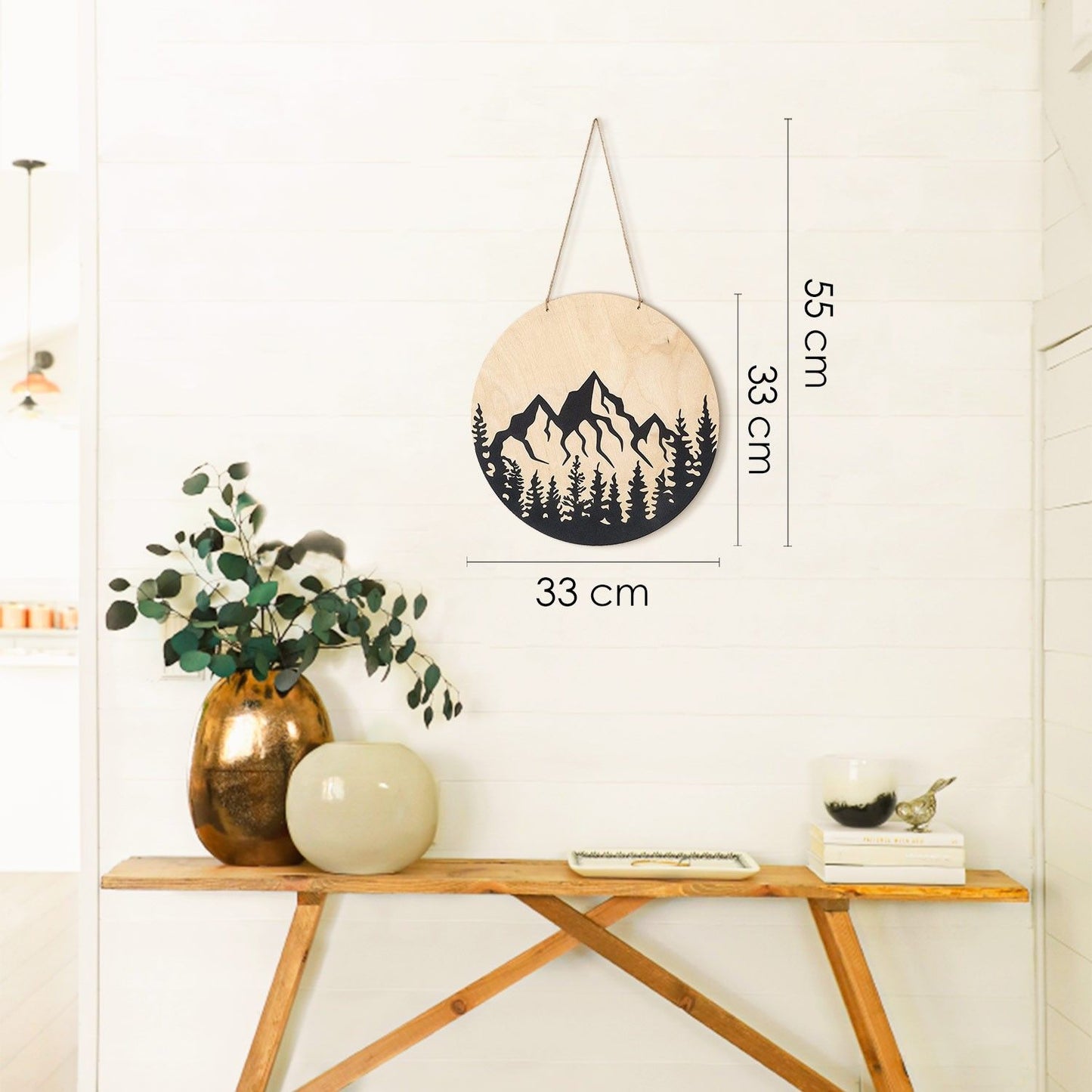 Nature Themed Wooden Metal Wall Art - APT641 - Decorative Wooden Wall Accessory