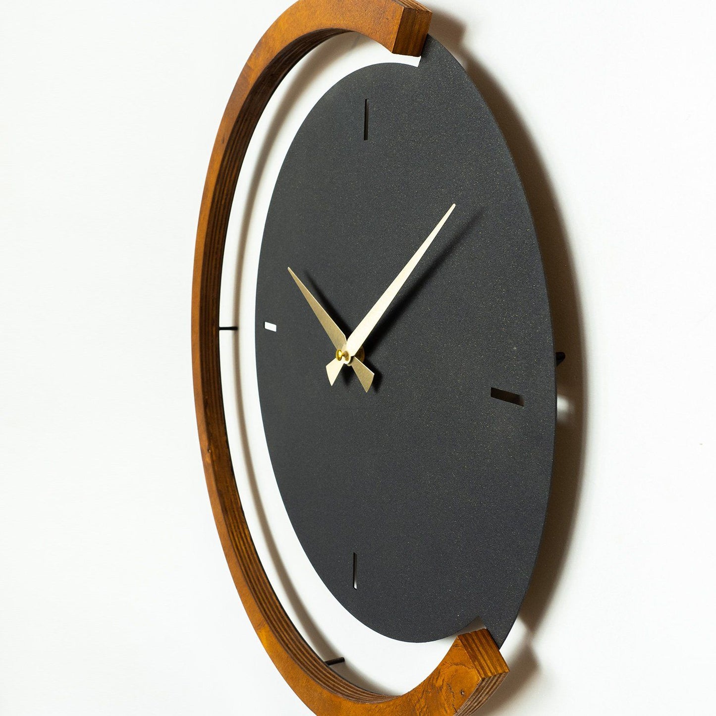 Moon Time Wooden Metal Wall Clock - APS117 - Decorative Metal Wall Clock