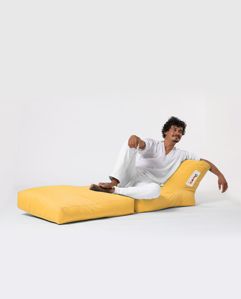 Siesta Sofa Bed Pouf - Yellow - Garden Bean Bag