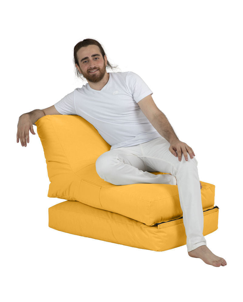 Siesta Sofa Bed Pouf - Yellow - Garden Bean Bag