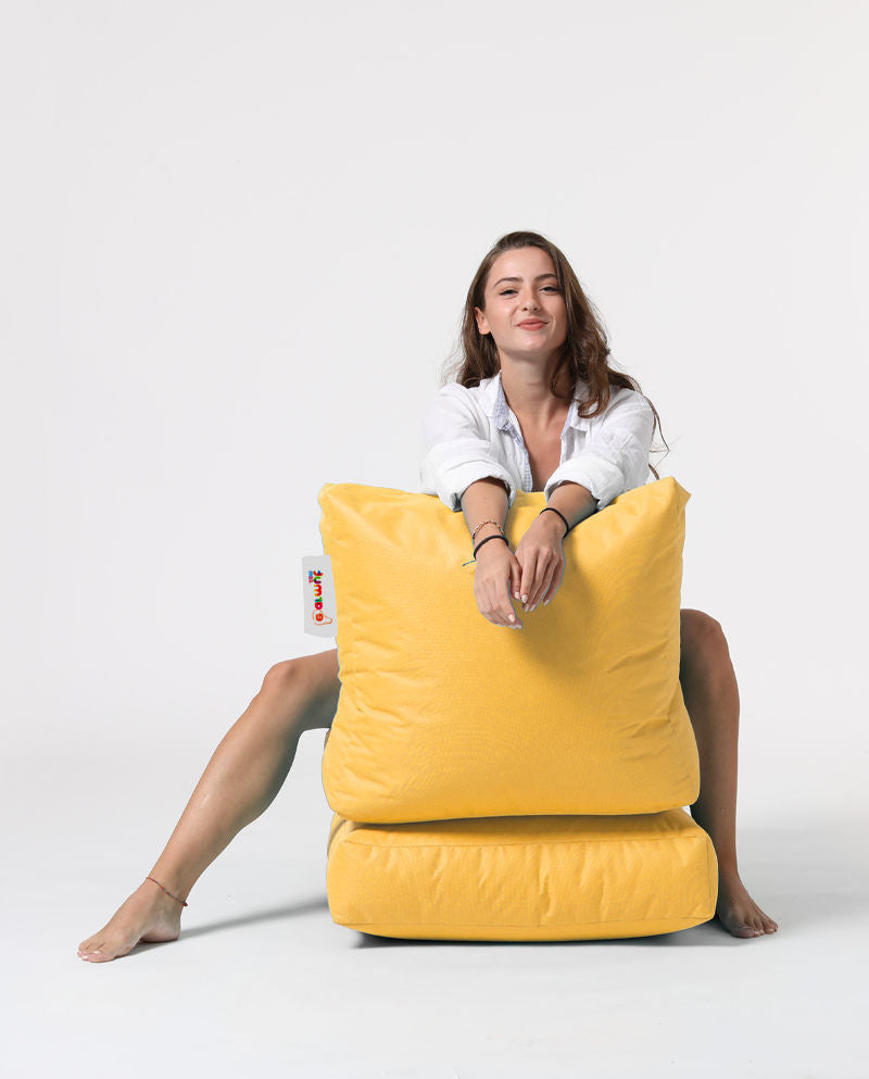 Siesta Sofa Bed Pouf - Yellow - Garden Bean Bag