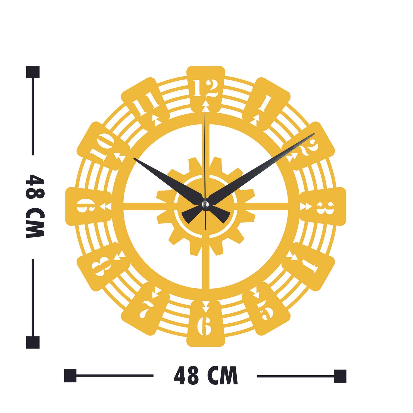 Metal Wall Clock 22 - Gold - Decorative Metal Wall Clock