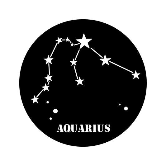 Aquarıus Horoscope - Black - Decorative Metal Wall Accessory