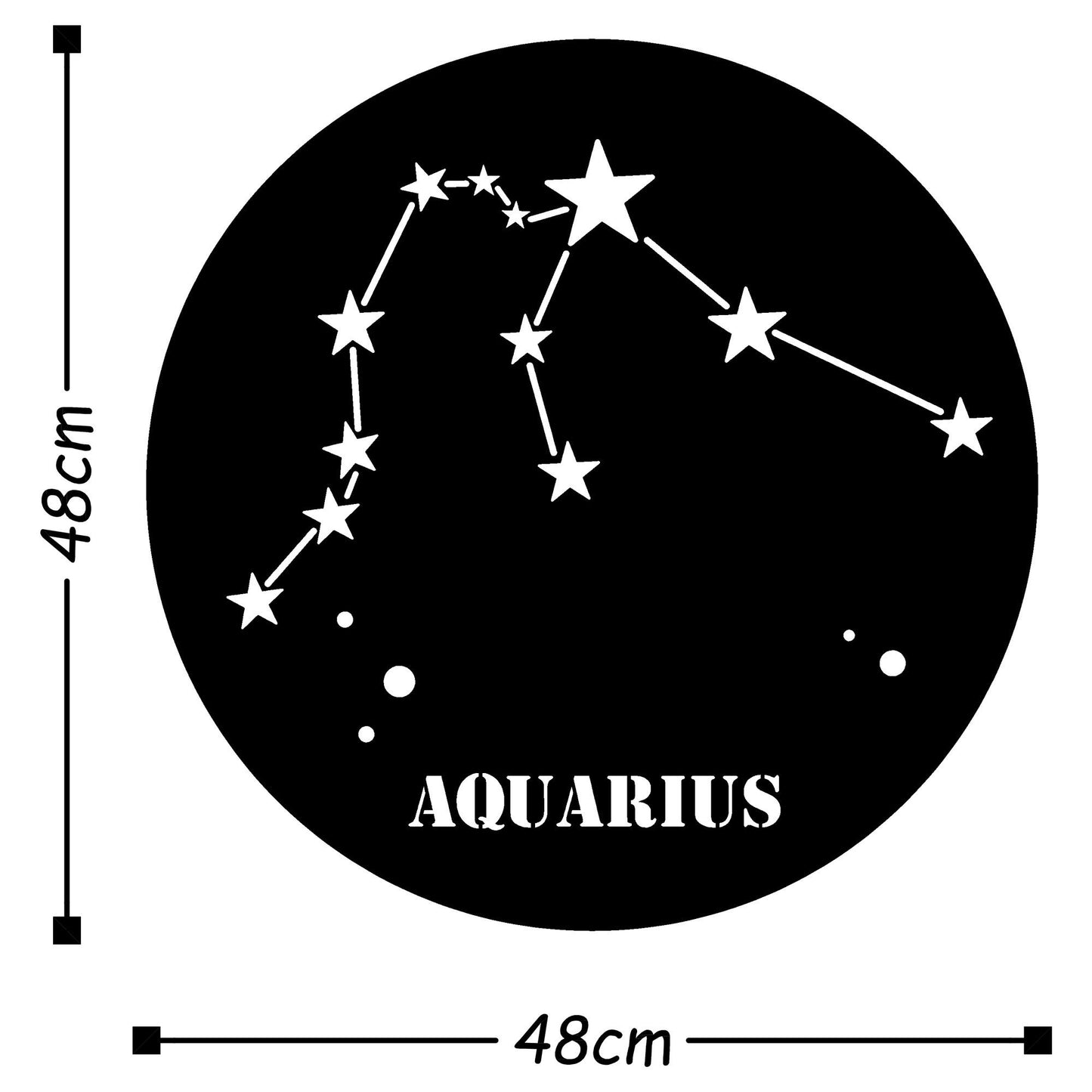 Aquarıus Horoscope - Black - Decorative Metal Wall Accessory