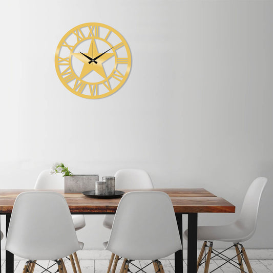 Metal Wall Clock 28 - Gold - Decorative Metal Wall Clock