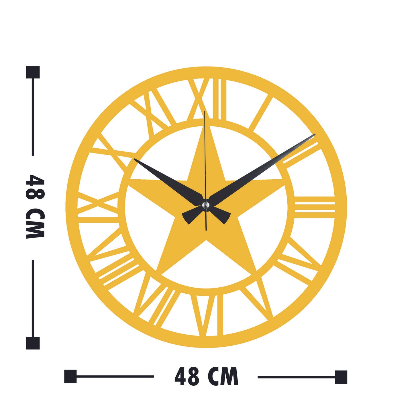 Metal Wall Clock 28 - Gold - Decorative Metal Wall Clock