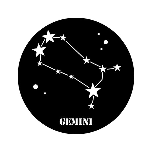 Gemini Horoscope - Black - Decorative Metal Wall Accessory