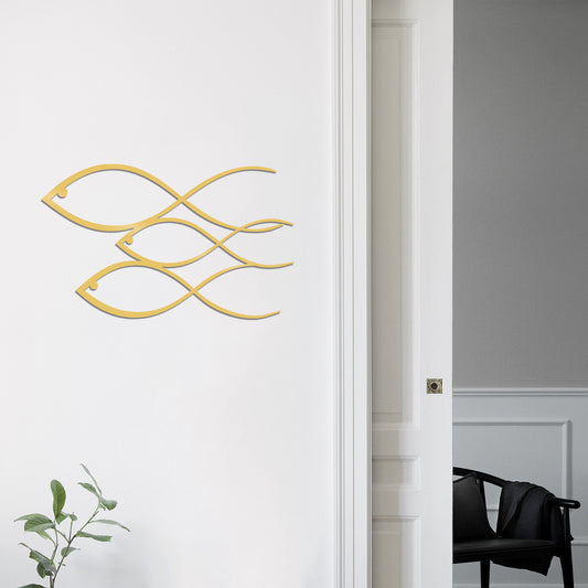 Fish - Gold - Decorative Metal Wall Accessory