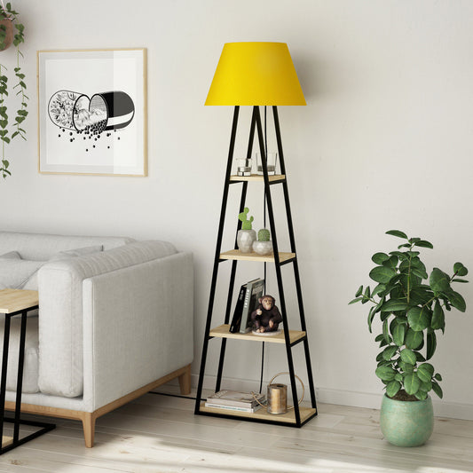 Pal - Oak, Yellow - Floor Lamp