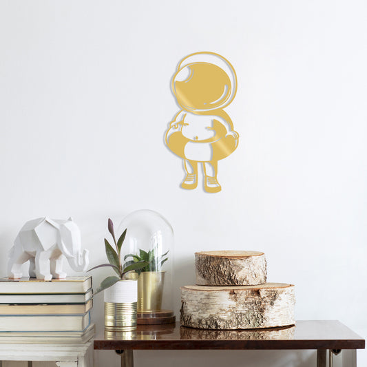 Baby Astronaut - Gold - Decorative Metal Wall Accessory