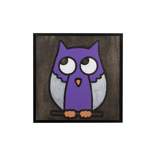 Purple Owl - Decorative Wooden Wall Accessory