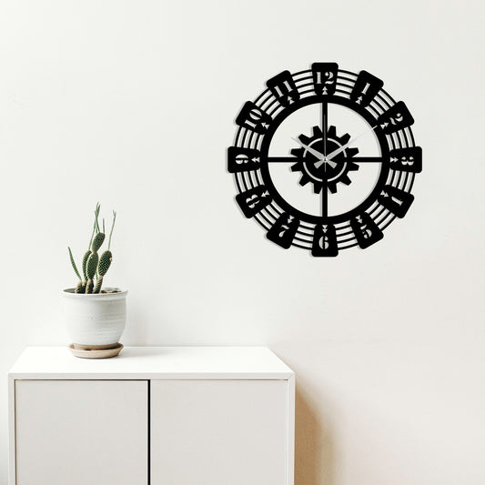 Metal Wall Clock 22 - Black - Decorative Metal Wall Clock