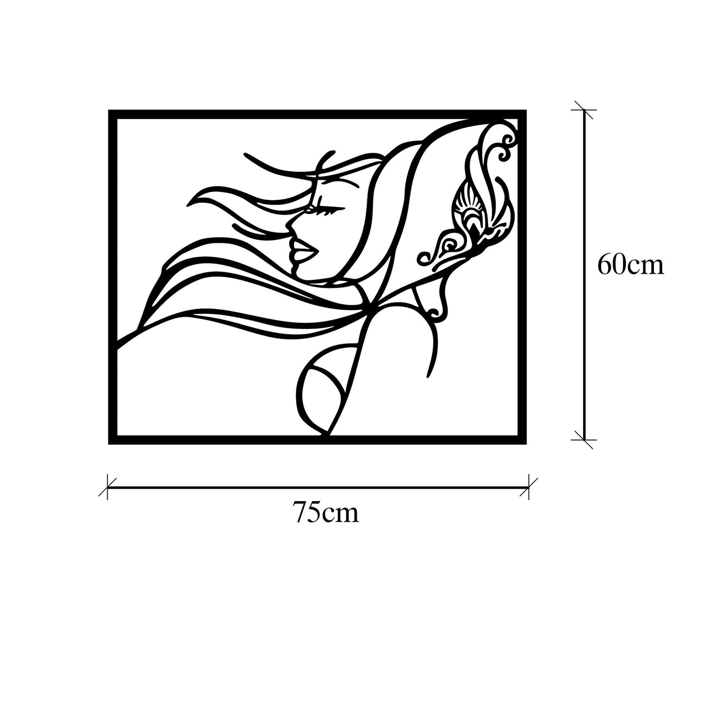 Wind And Woman 2 - Decorative Metal Wall Accessory