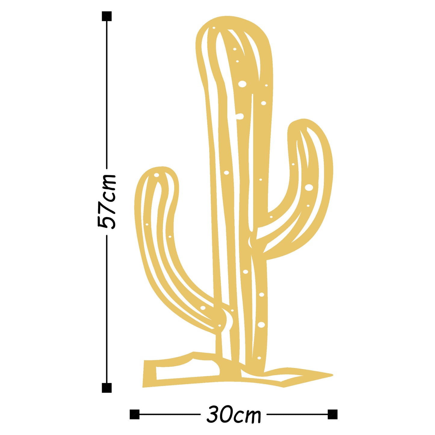 Cactus2 - Gold - Decorative Metal Wall Accessory