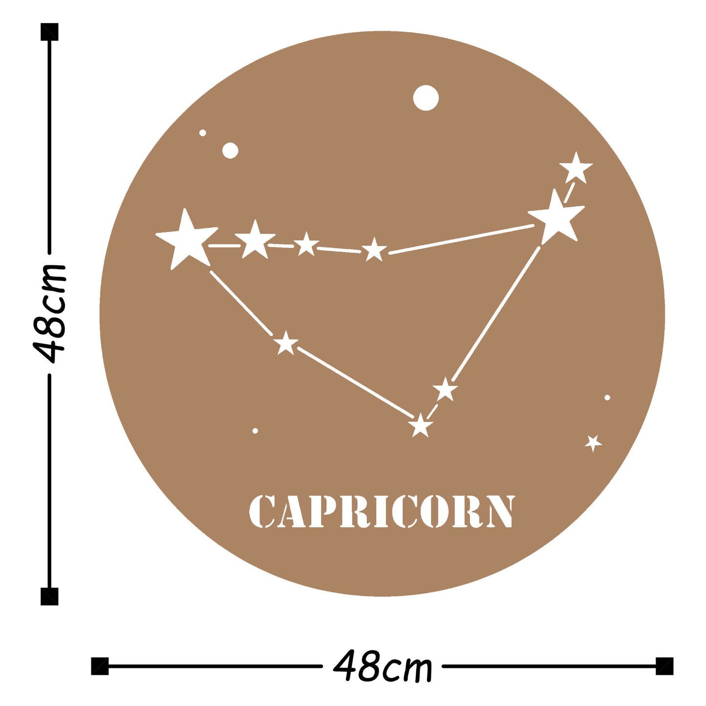 Caprıcorn Horoscope - Copper - Decorative Metal Wall Accessory