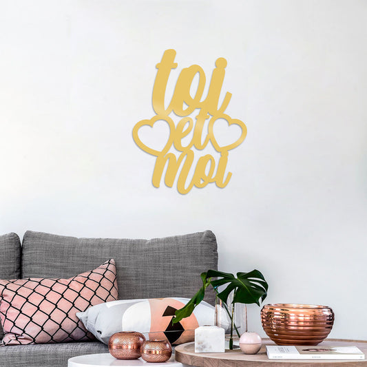 Toi Et Moi - Gold - Decorative Metal Wall Accessory