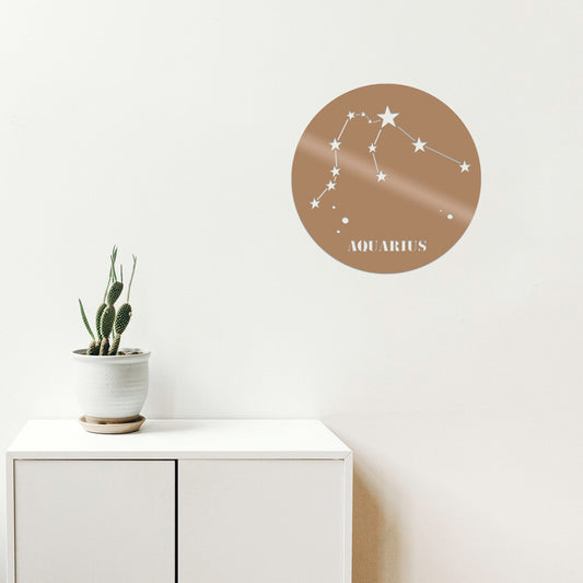 Aquarıus Horoscope - Copper - Decorative Metal Wall Accessory