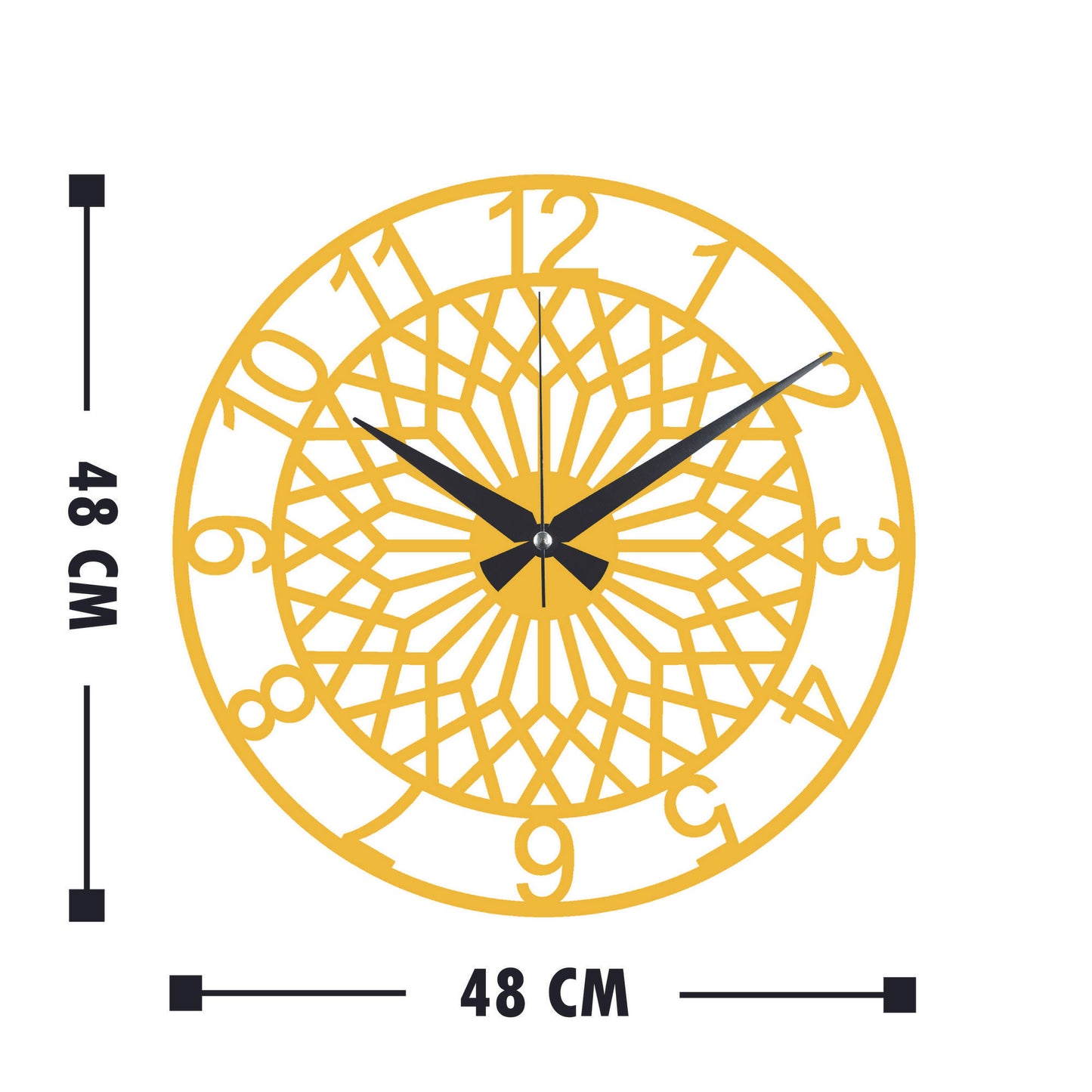Metal Wall Clock 31 - Gold - Decorative Metal Wall Clock