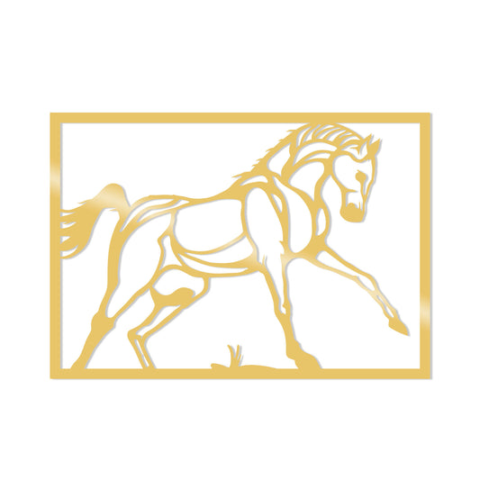 Horse Metal Decor - Gold - Decorative Metal Wall Accessory