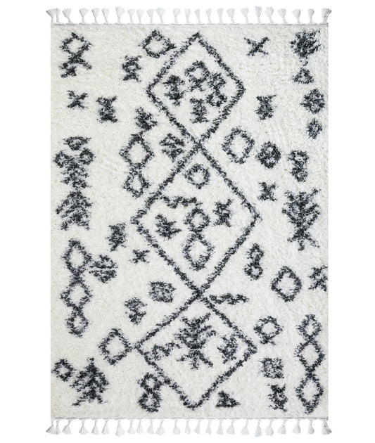 3532A - Hvid, antracit - Tæppe (200 x 290)