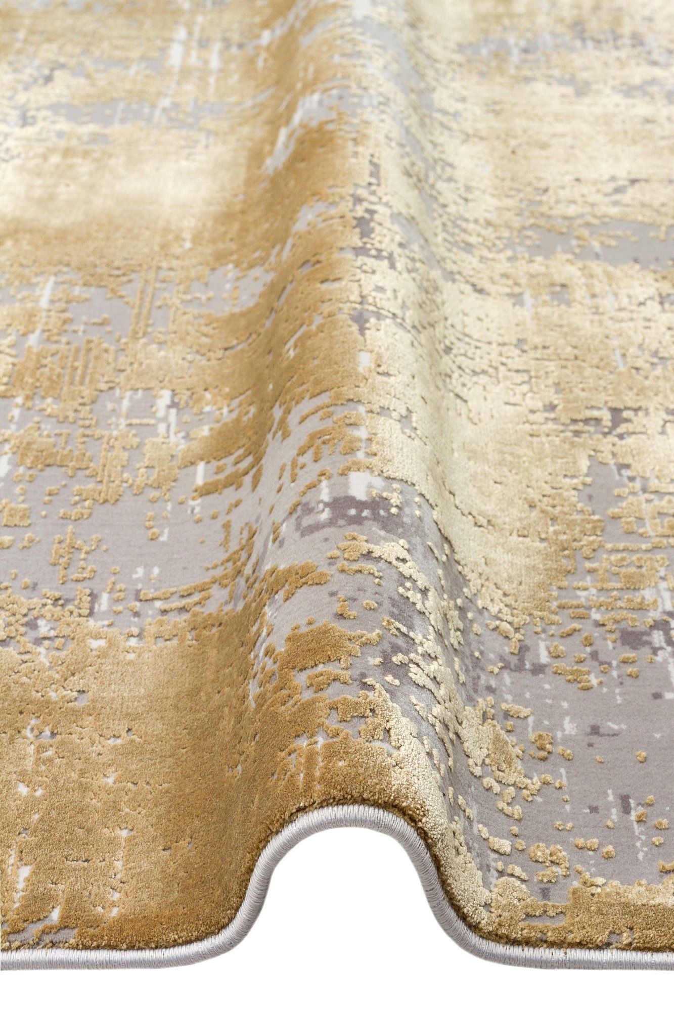 Fs 30 - grå, guld - tæppe (160 x 230)