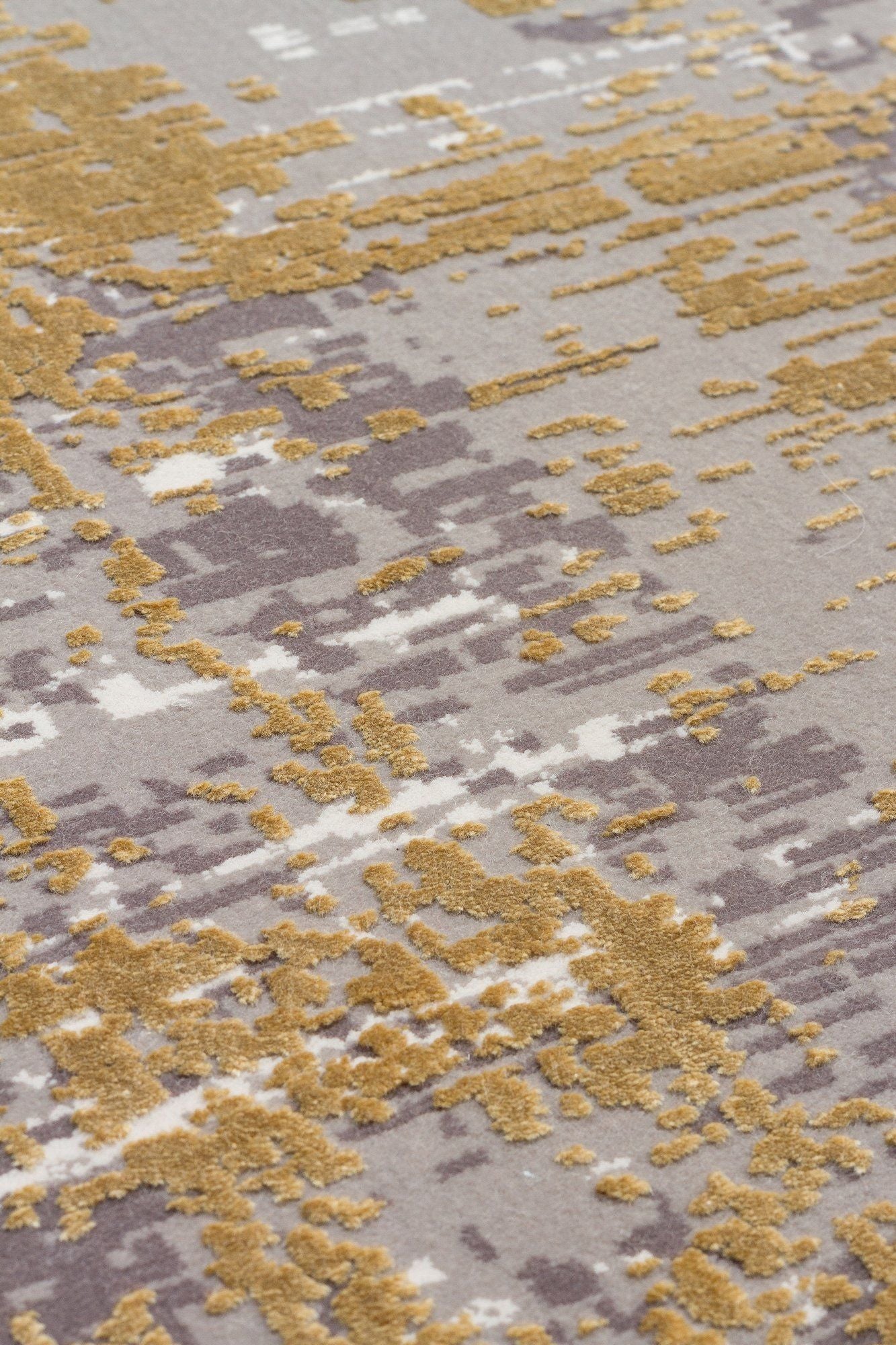 Fs 30 - grå, guld - tæppe (160 x 230)