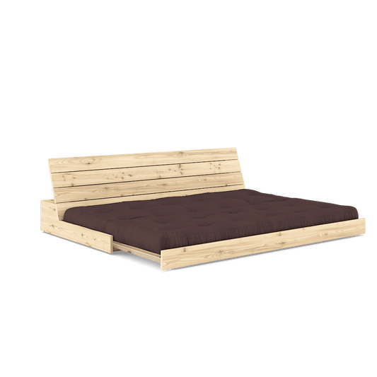 BASE CLEAR LACQUERED W. 5-LAYER MIXED MATTRESS BROWN