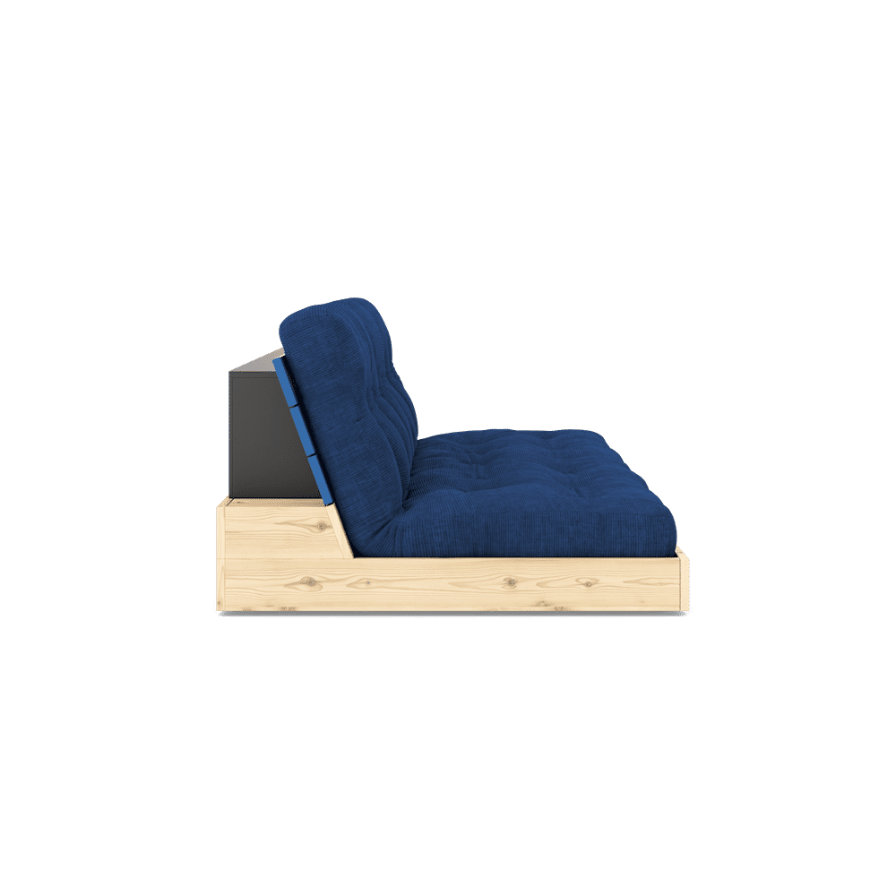 Base Cobalt Blue Lacquered W. 5-Layer Mixed Mattress Royal Blue