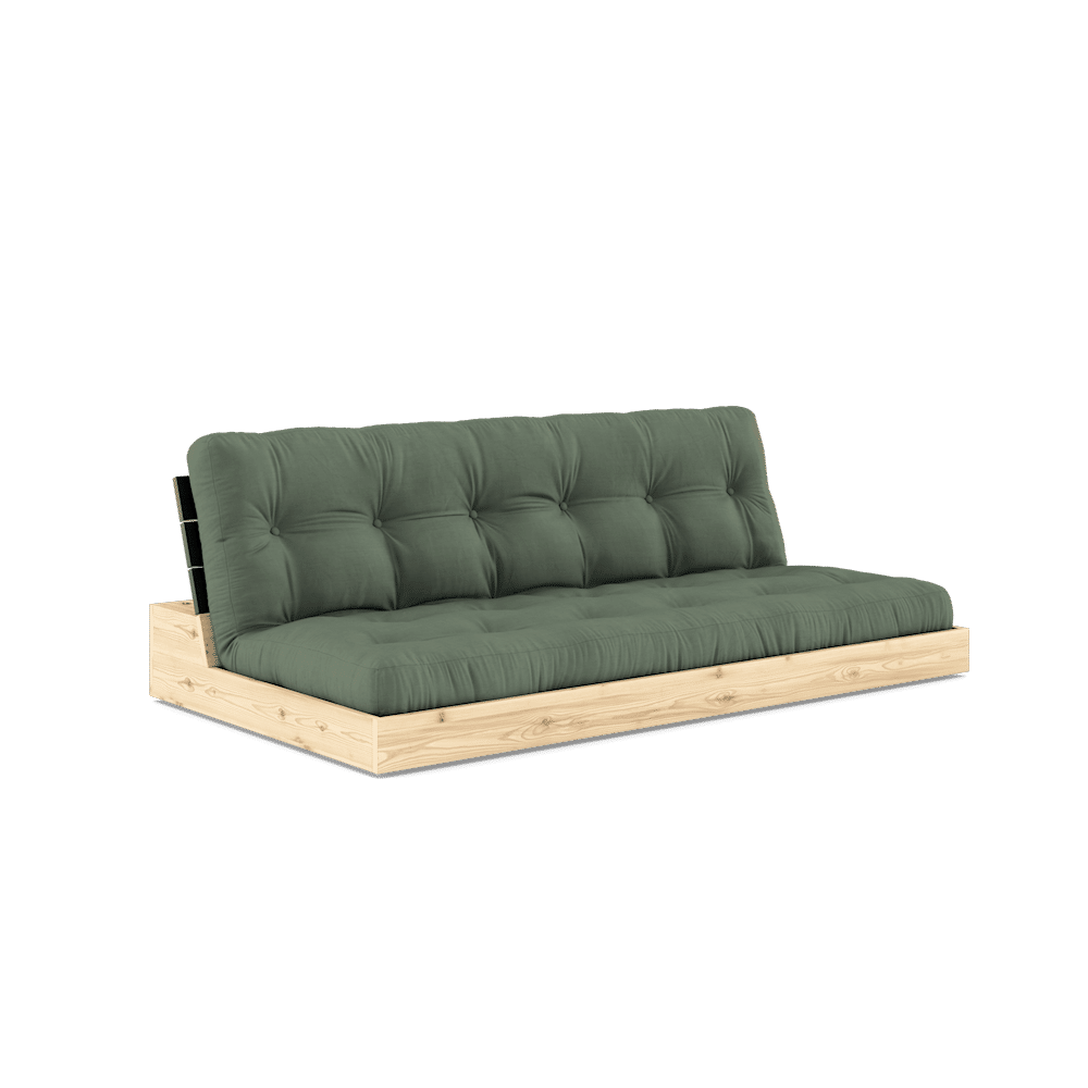 Base Black Night Lacquered W. 5-Layer Mixed Mattress Olive Green