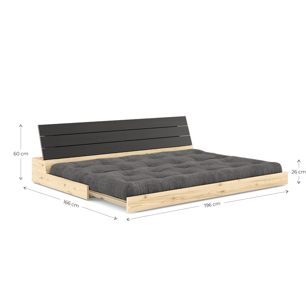 Base Black Night Lacquered W. 5-Layer Mixed Mattress Olive Green