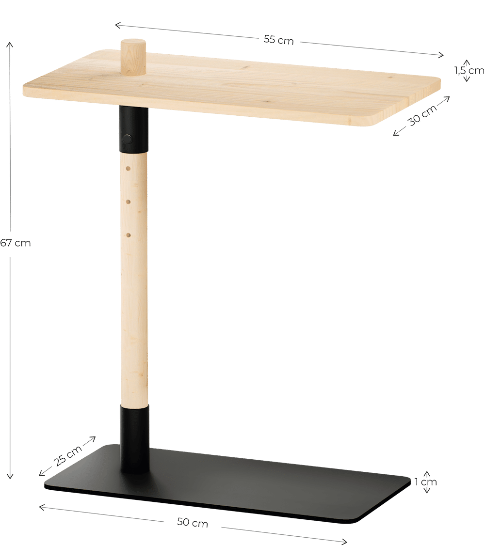 Adjust Table Black Night Lacquered