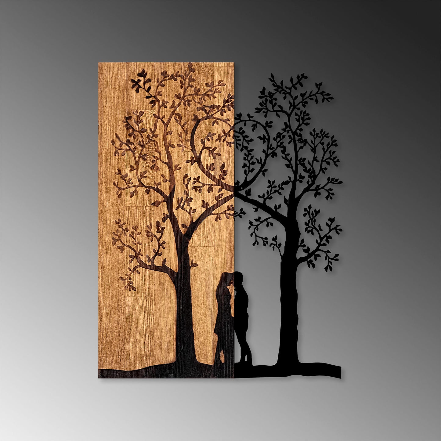 Kærlighed under træet - dekorativt trævægstilbehør