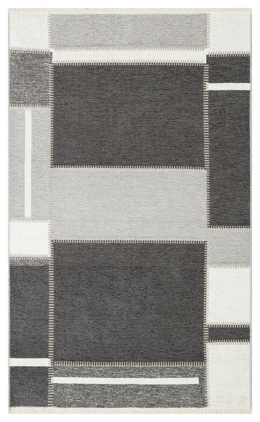 Nk 08 - Grå, antracit - Hall tæppe (75 x 150)