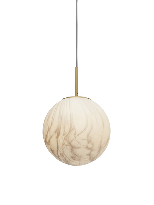 Det handlar om RoMi | Hänglampa Carrara globe vit marmortryck/guld, L