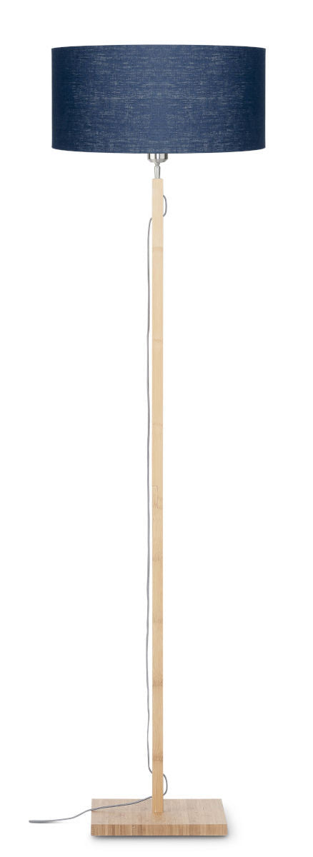 Det handlar om RoMi | Golvlampa Fuji bambu 4723, linneblå denim