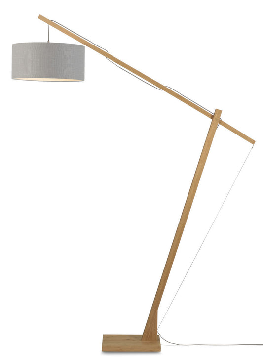 Det handlar om RoMi | Golvlampa Montblanc bambu 4723 eco linne, ljusgrå