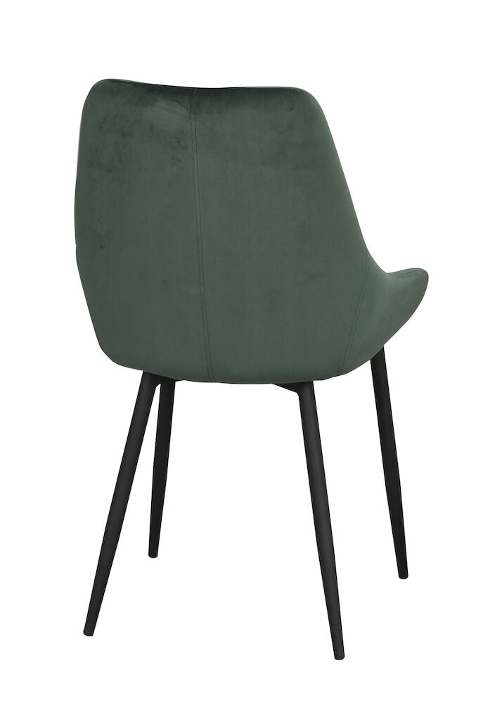 Rowico | Sierra stol grön sammet/svarta metall ben Default Title
