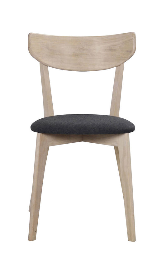 Rowico | Ami stol vitpigmenterad ek/mörkgrå filt Default Title