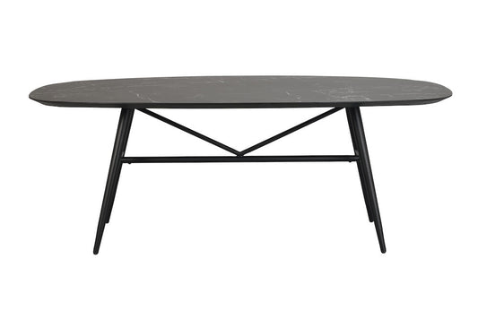 Rowico | Springdale matbord 200 svart keramik/svart met Default Title