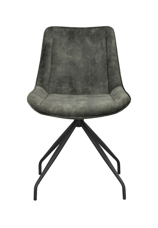 Rowico | Rossport stol grön sammet/svarta metallben snurr Default Title