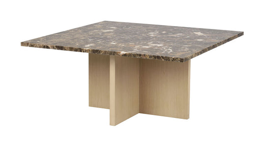 Rowico | Brooksville soffbord kvadrat 90x90 brun marmor/vitpigment ek Default Title