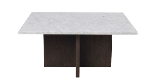 Rowico | Brooksville soffbord kvadrat 90x90 vit marmor/brun ek Default Title