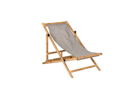 Cane Foldbar lounge Chair - Bambus / Grå hynder