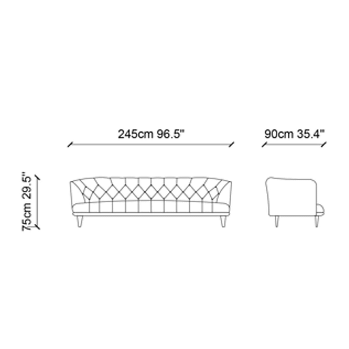 Dolmabahce - 3-sæders sofa